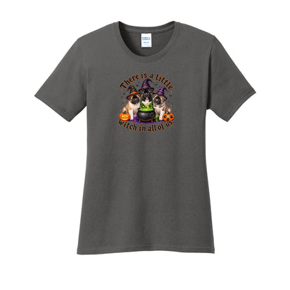 Little Witch in All Port & Co™ LPC54 Women's Core Cotton Tee