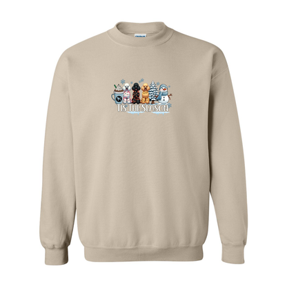 Poodle Tis The Season Winter Heavy Blend Crewneck Sweatshirt