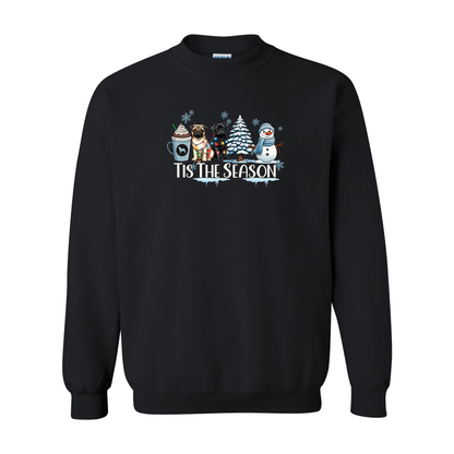 Pug Tis The Season Winter Heavy Blend Crewneck Sweatshirt