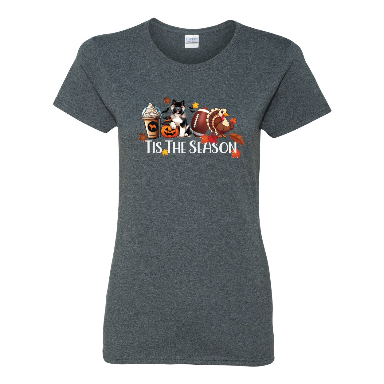 Tis The Season Akita Turkey Heavy Cotton Women's Short Sleeve T-Shirt