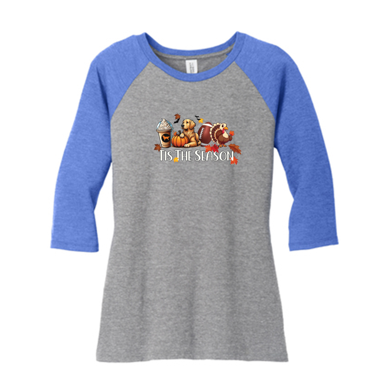 Golden Tis The Season Fall DM136L District ® Women’s Perfect Tri ® 3/4-Sleeve Raglan