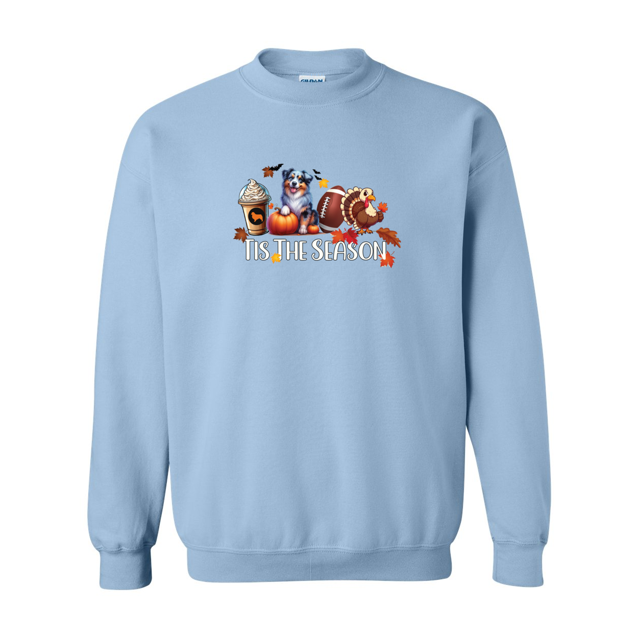 Blue Merle Aussie Tis The Season Fall Heavy Blend Crewneck Sweatshirt