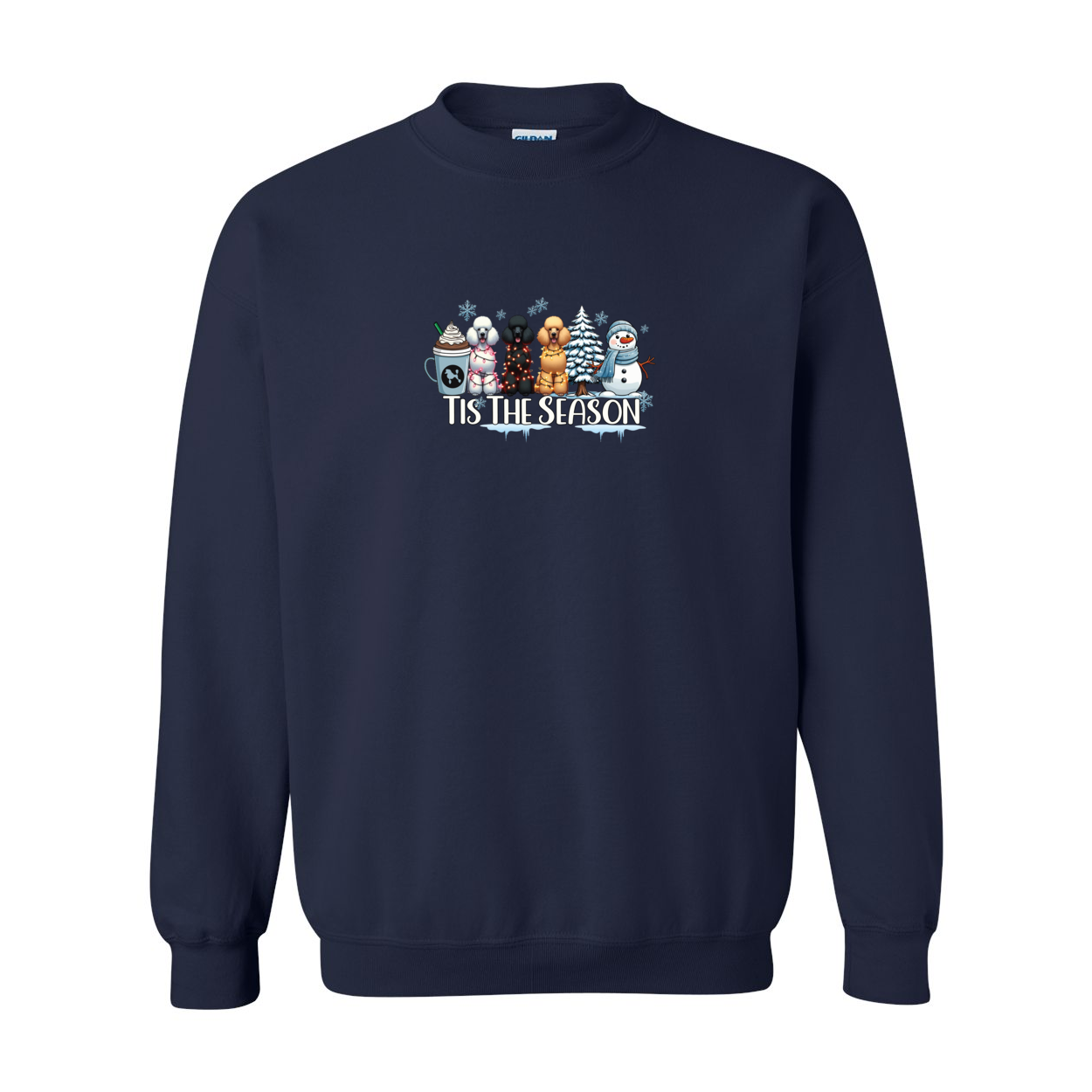 Poodle Tis The Season Winter Heavy Blend Crewneck Sweatshirt