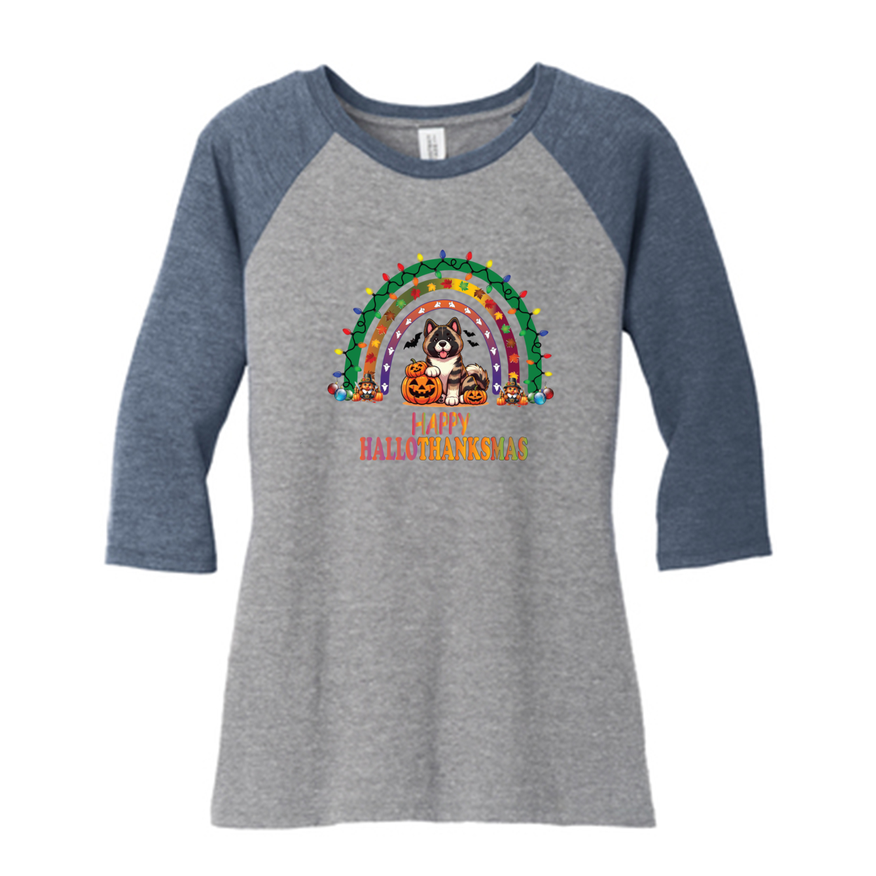 Akita HalloThanksMas District ® Women’s Perfect Tri ® 3/4-Sleeve Raglan