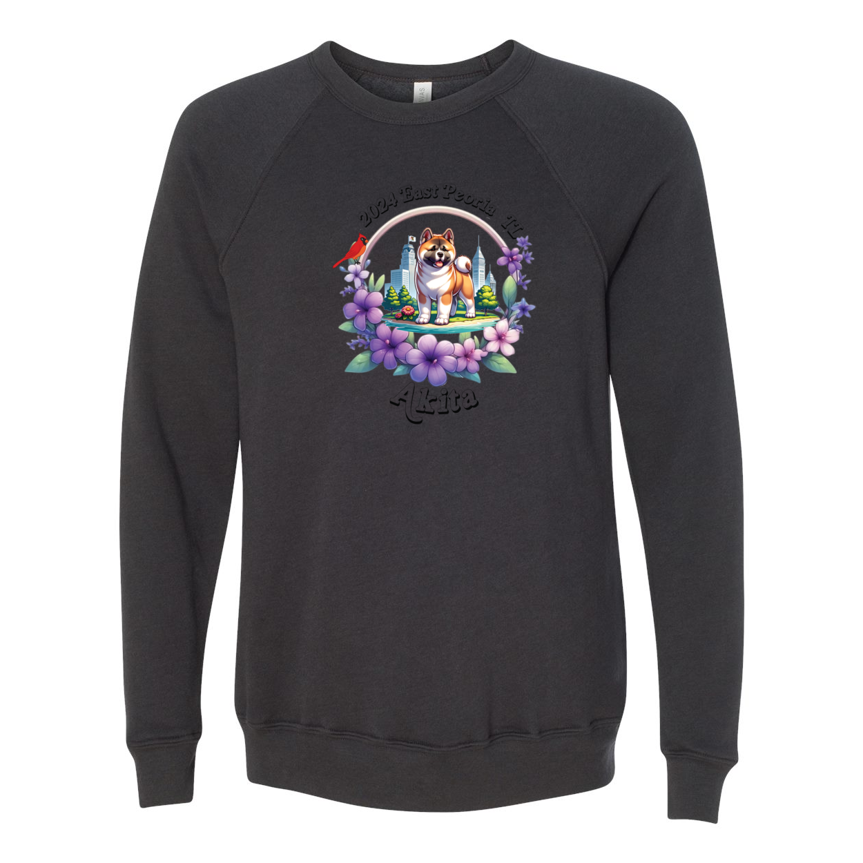 IL Akita Bella+Canvas Raglan Crewneck Sweatshirt Light Colors