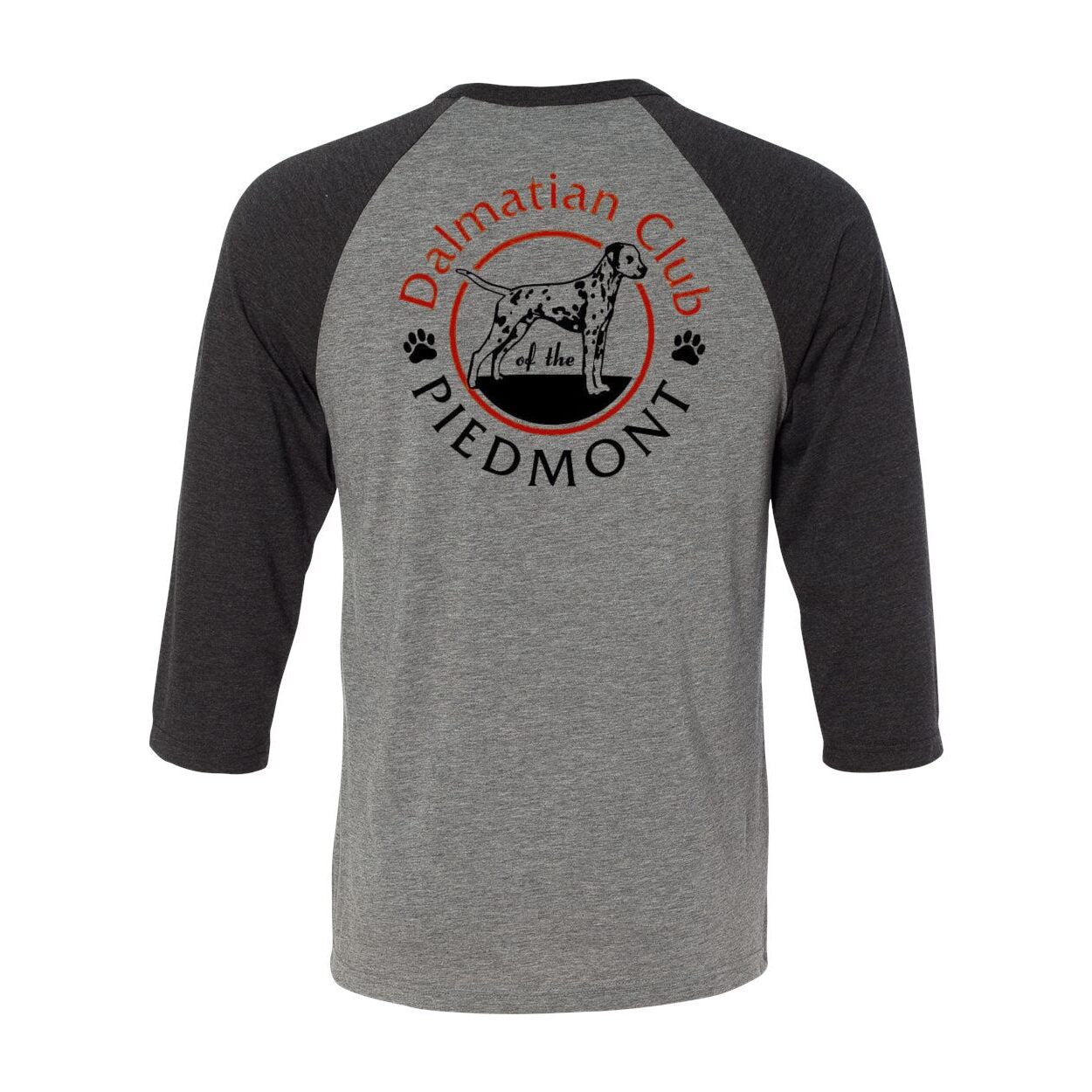Dal Club Red black Front Back Unisex Three-Quarter Sleeve Baseball T-Shirt