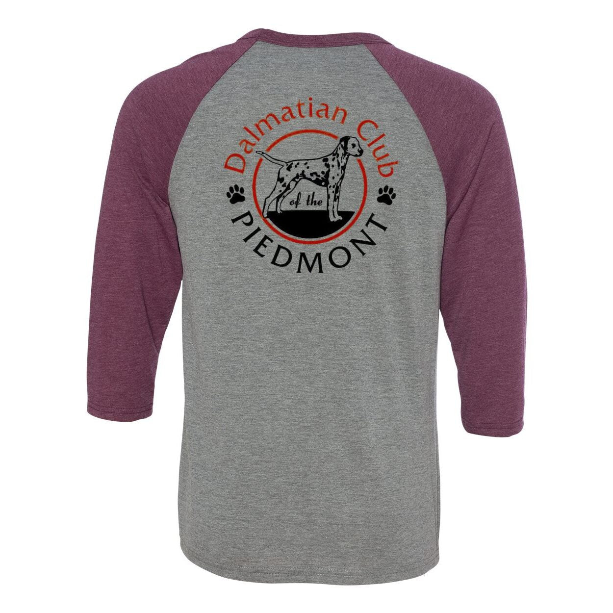 Dal Club Red black Front Back Unisex Three-Quarter Sleeve Baseball T-Shirt