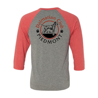 Dal Club Red black Front Back Unisex Three-Quarter Sleeve Baseball T-Shirt