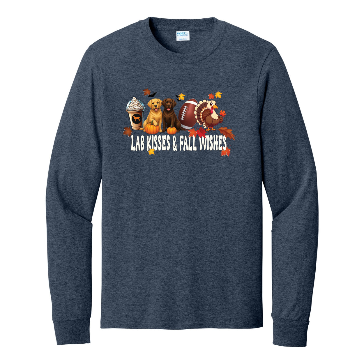 Lab Fall Wishes Port & Co™ PC54LS Long Sleeve Core Cotton Tee