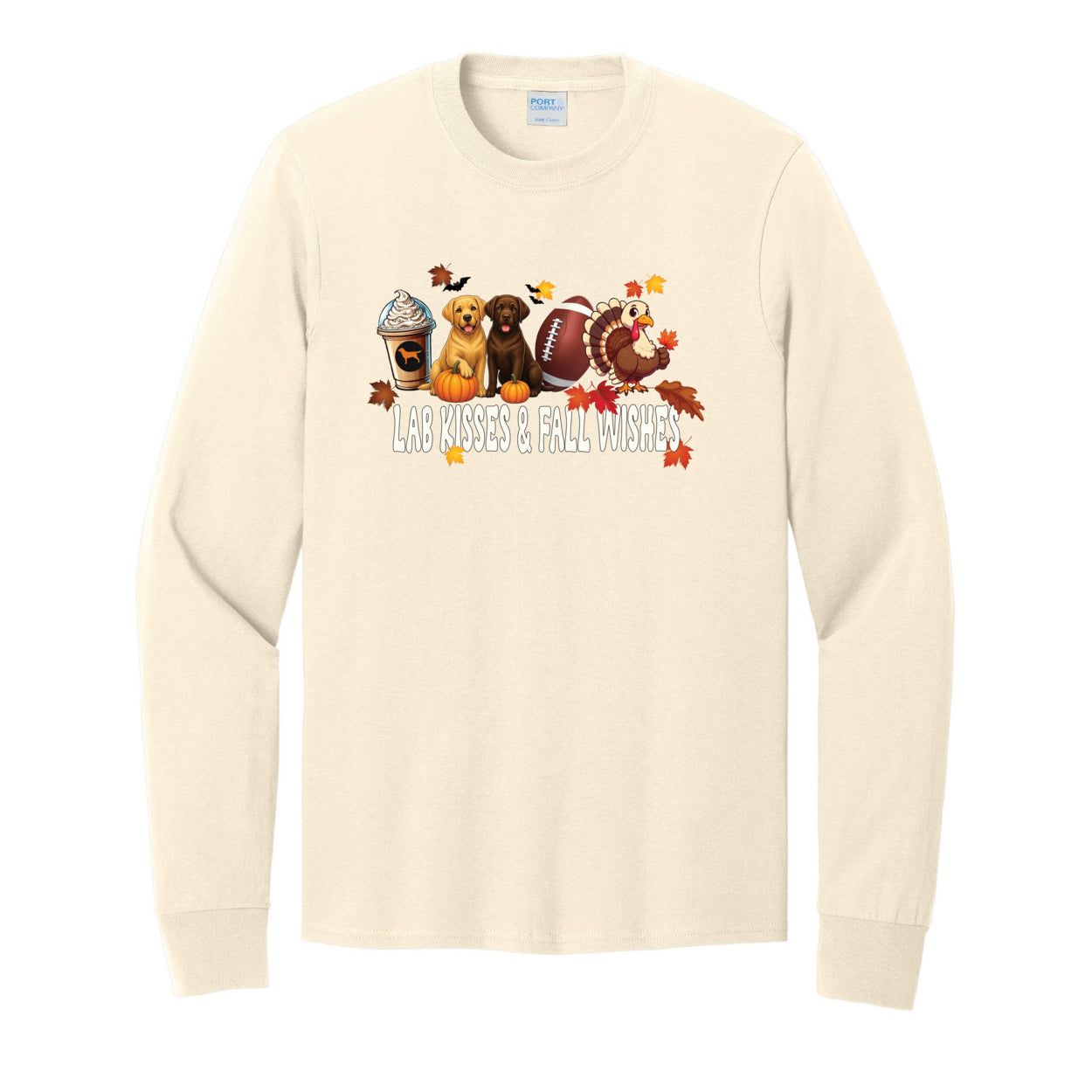 Lab Fall Wishes Port & Co™ PC54LS Long Sleeve Core Cotton Tee
