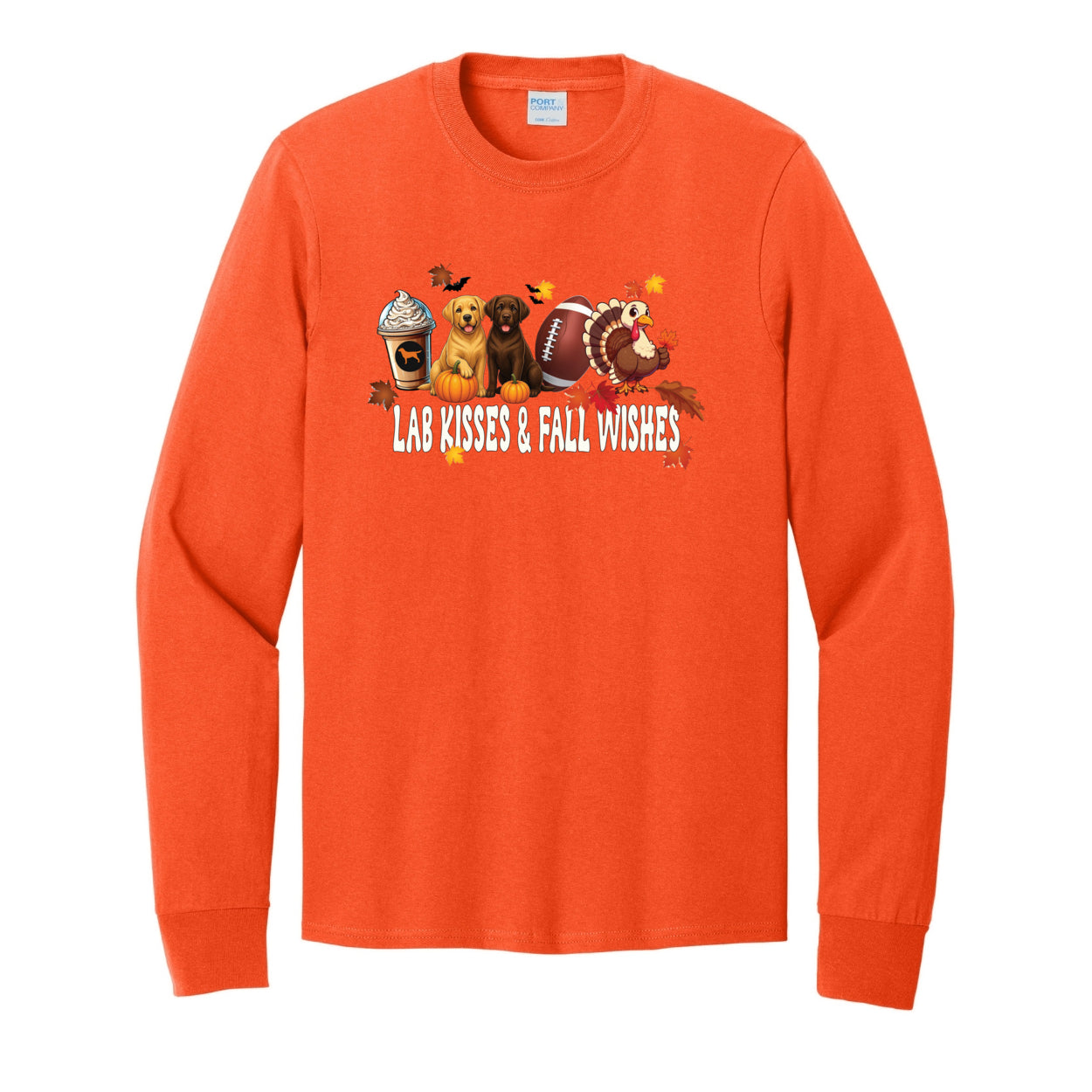 Lab Fall Wishes Port & Co™ PC54LS Long Sleeve Core Cotton Tee