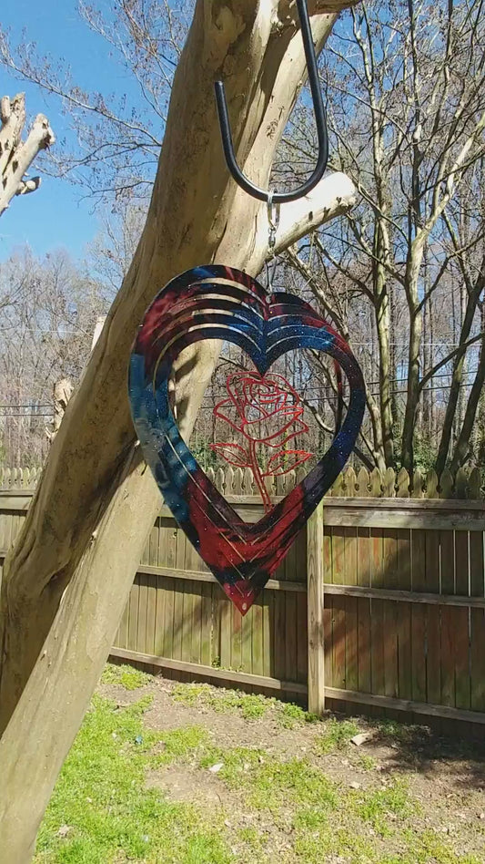 Heart Shape Wind Spinner