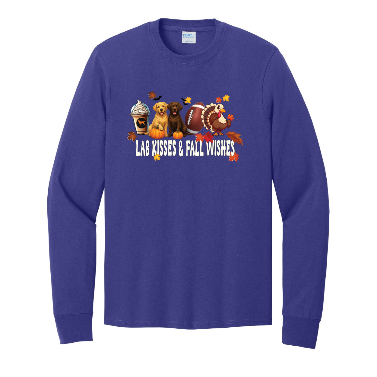 Lab Fall Wishes Port & Co™ PC54LS Long Sleeve Core Cotton Tee