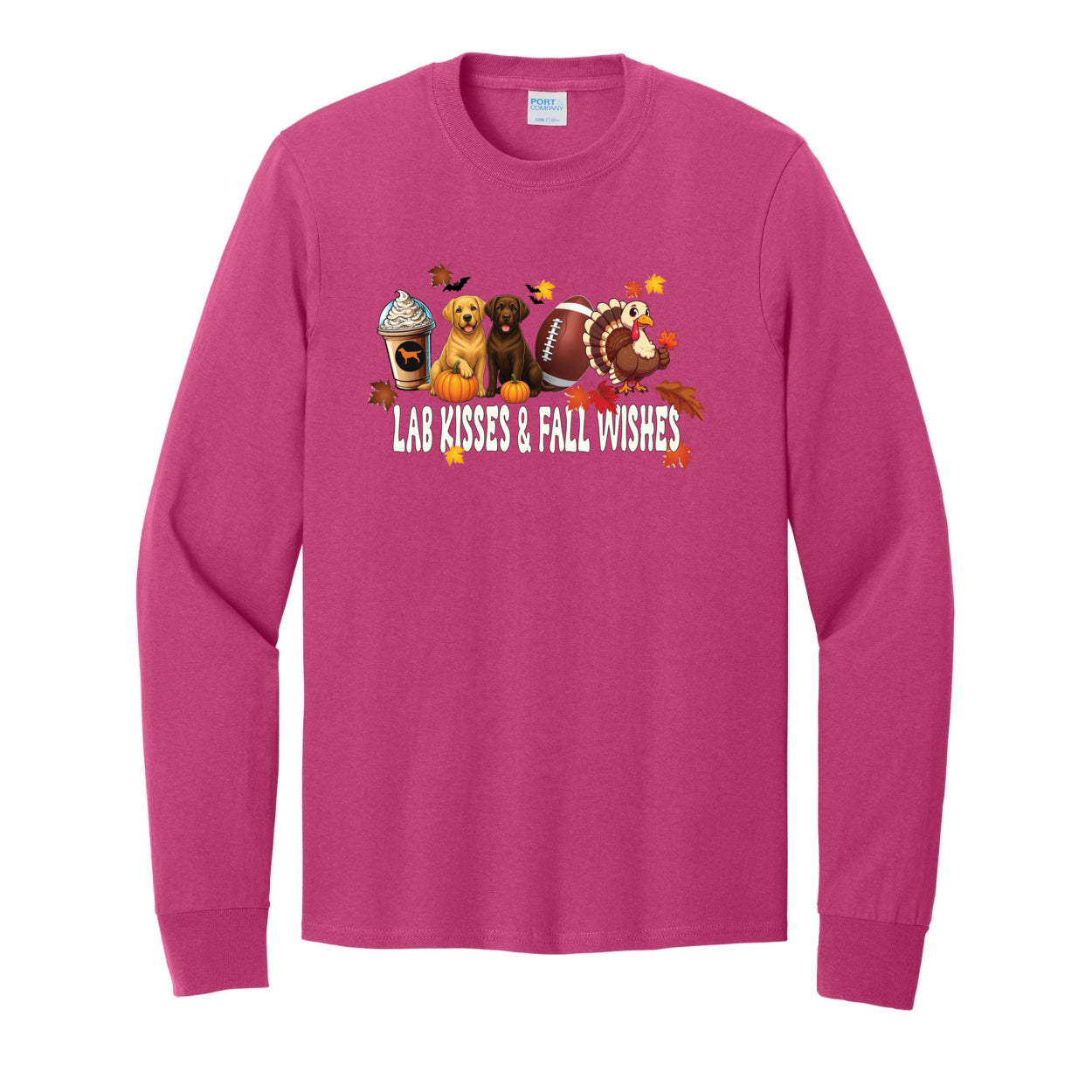 Lab Fall Wishes Port & Co™ PC54LS Long Sleeve Core Cotton Tee