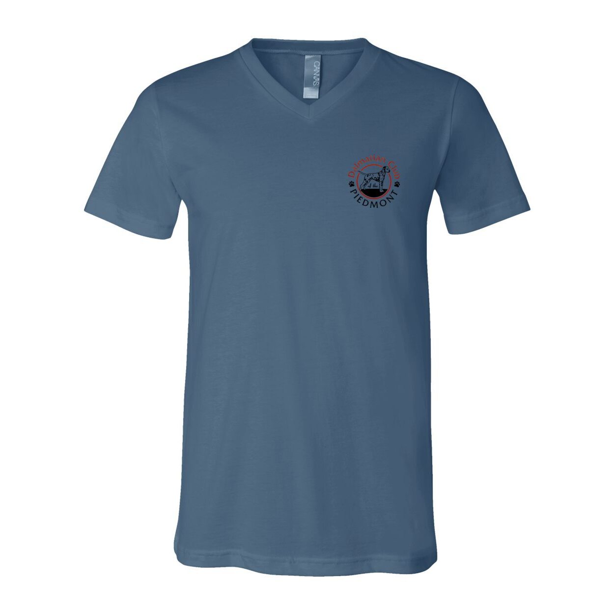 Dalmatian Club Red Black Unisex Short Sleeve V-Neck Jersey Tee