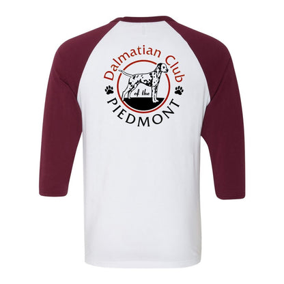 Dal Club Red black Front Back Unisex Three-Quarter Sleeve Baseball T-Shirt