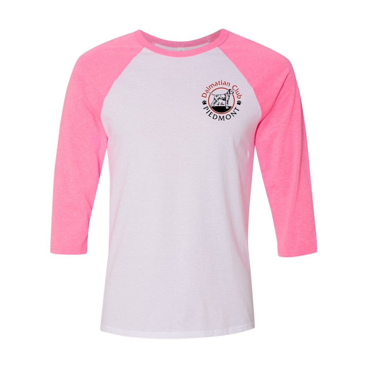 Dal Club Red black Front Back Unisex Three-Quarter Sleeve Baseball T-Shirt