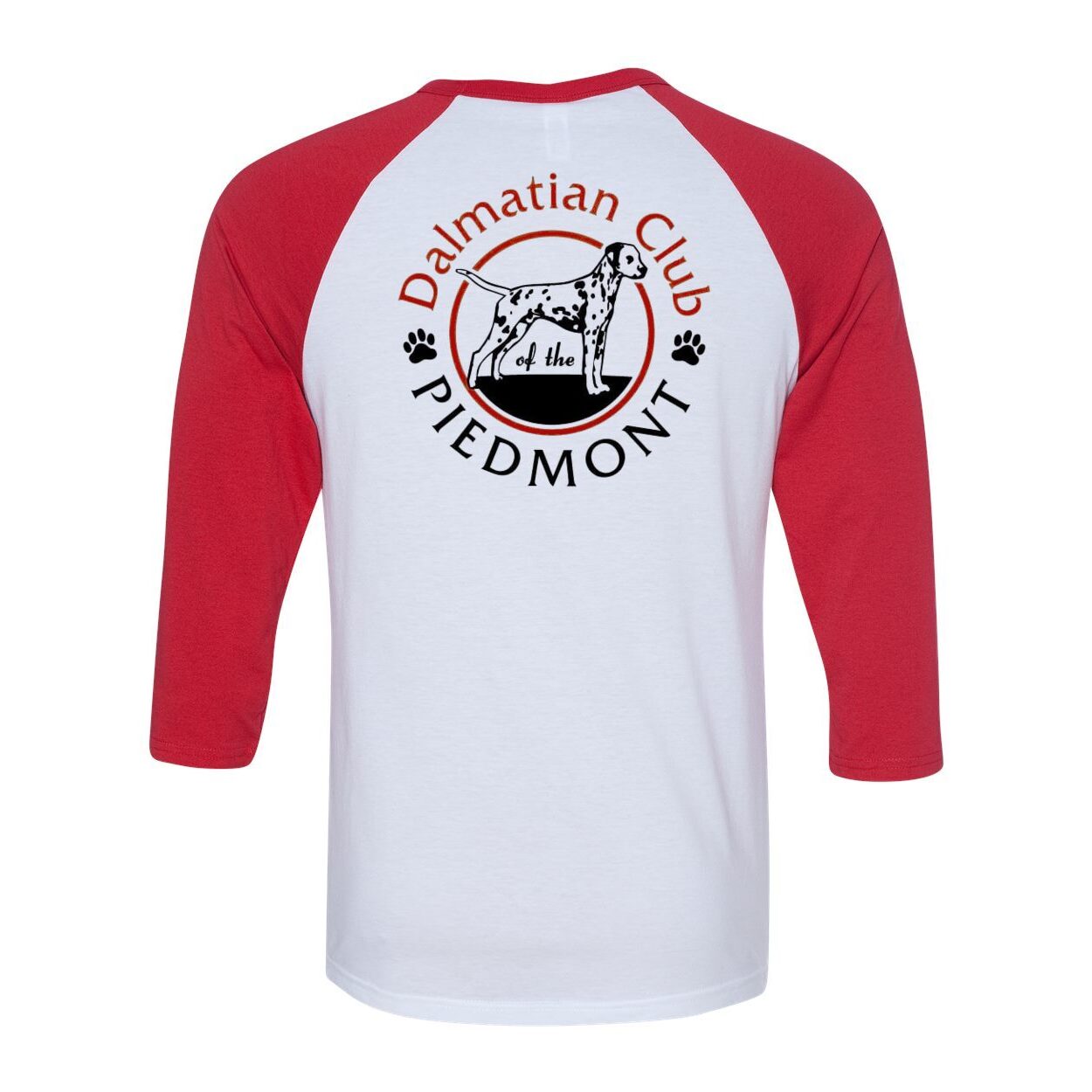 Dal Club Red black Front Back Unisex Three-Quarter Sleeve Baseball T-Shirt