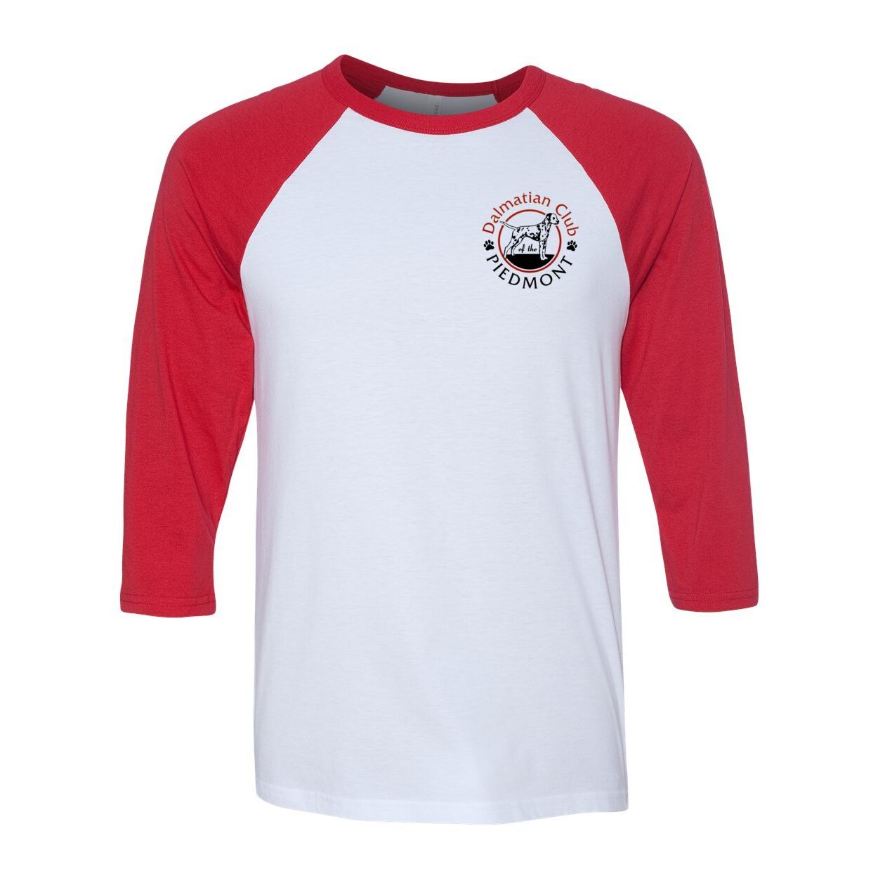 Dal Club Red black Front Back Unisex Three-Quarter Sleeve Baseball T-Shirt
