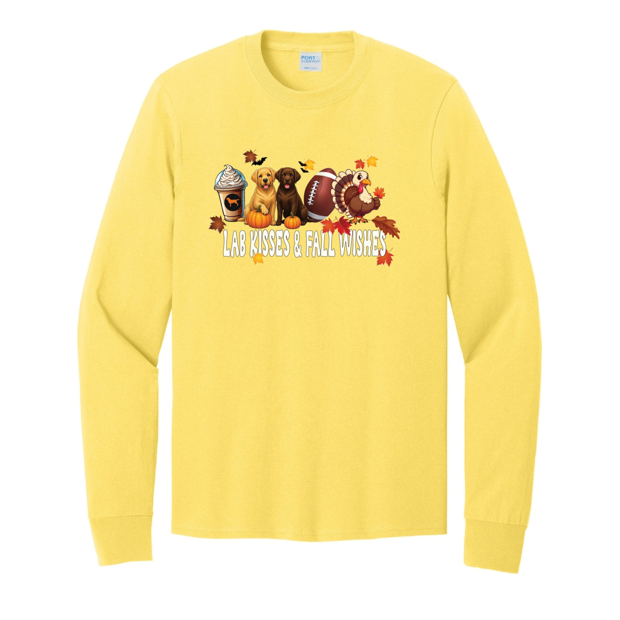 Lab Fall Wishes Port & Co™ PC54LS Long Sleeve Core Cotton Tee