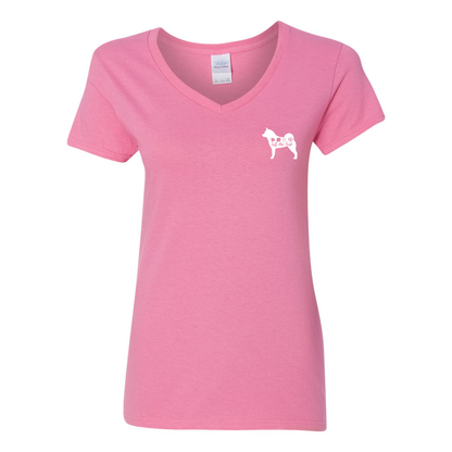 Akita Scent F/B Women's V-Neck T-Shirt