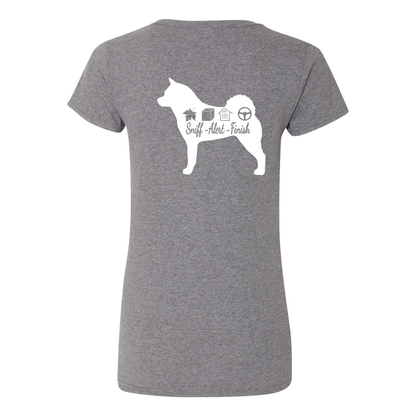 Akita Scent F/B Women's V-Neck T-Shirt