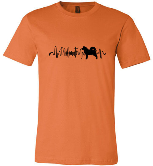 Malamute Heartbeat Unisex Short Sleeve Shirt Black - WagALotBowWow