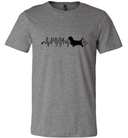 PBGV Heartbeat Unisex Short Sleeve Shirt Black - WagALotBowWow