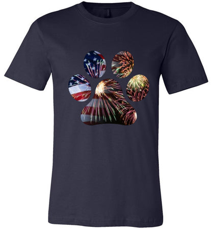 Patriotic Paw Adult Unisex Canvas T-Shirt