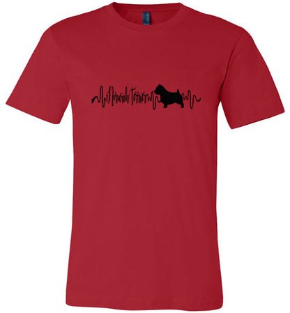 Norwich Terrier Heartbeat Short Sleeve Shirt Black - WagALotBowWow