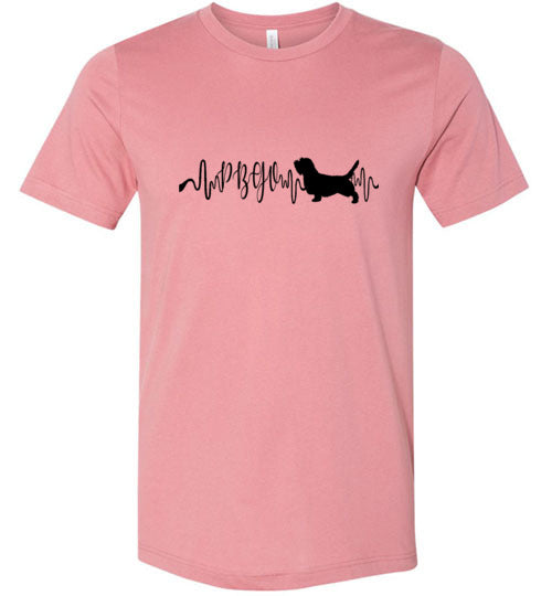 PBGV Heartbeat Unisex Short Sleeve Shirt Black - WagALotBowWow