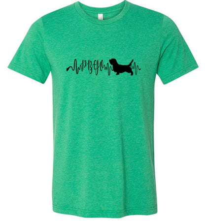 PBGV Heartbeat Unisex Short Sleeve Shirt Black - WagALotBowWow