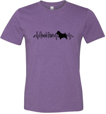 Norwich Terrier Heartbeat Short Sleeve Shirt Black - WagALotBowWow