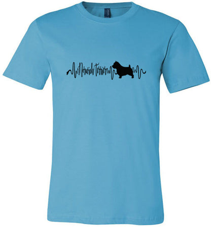 Norwich Terrier Heartbeat Short Sleeve Shirt Black - WagALotBowWow