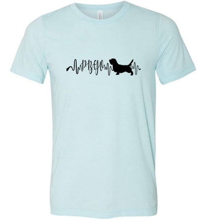 PBGV Heartbeat Unisex Short Sleeve Shirt Black - WagALotBowWow