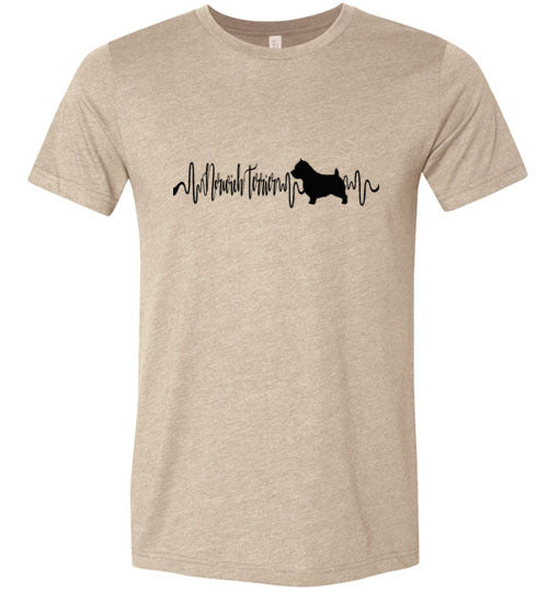 Norwich Terrier Heartbeat Short Sleeve Shirt Black - WagALotBowWow