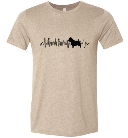 Norwich Terrier Heartbeat Short Sleeve Shirt Black - WagALotBowWow