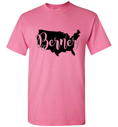 USA Berner Unisex Adult & Youth Gildan Short Sleeve T-Shirt Black Print