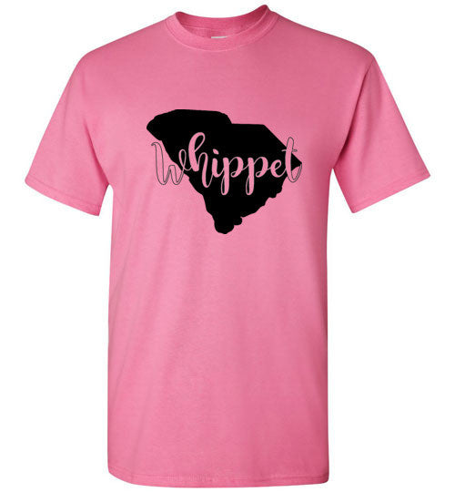 SC Whippet Gildan SS Unisex Adult & Youth Unisex TShirt Black Print - WagALotBowWow