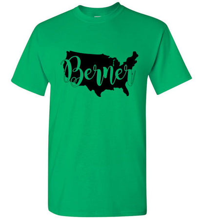 USA Berner Unisex Adult & Youth Gildan Short Sleeve T-Shirt Black Print