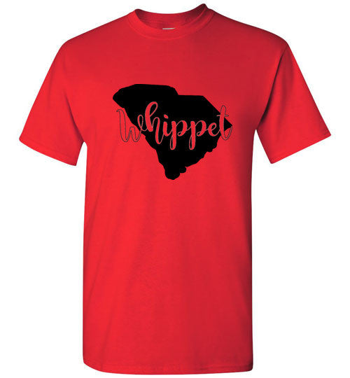 SC Whippet Gildan SS Unisex Adult & Youth Unisex TShirt Black Print - WagALotBowWow