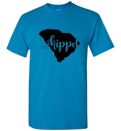 SC Whippet Gildan SS Unisex Adult & Youth Unisex TShirt Black Print - WagALotBowWow