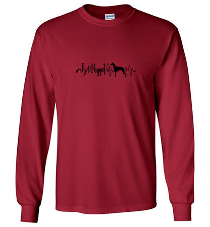 Whippet Heartbeat Long Sleeve & Hoodie Unisex - WagALotBowWow