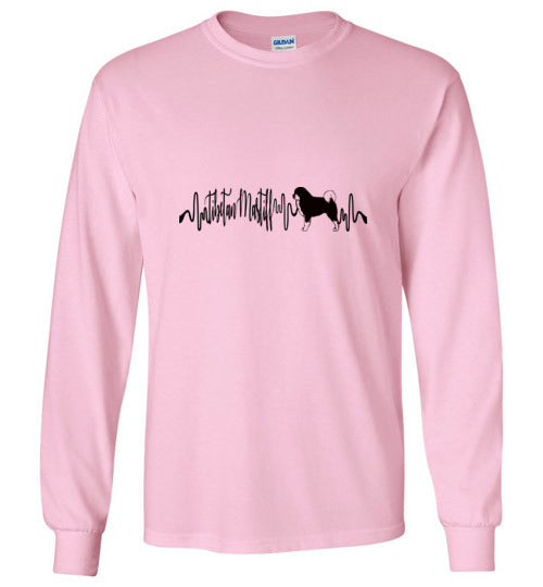 Tibetan Mastiff Heartbeat Unisex Long Sleeve T-Shirt