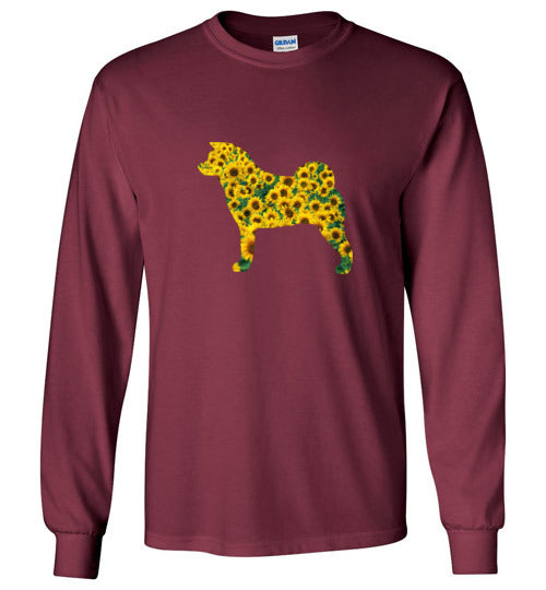 Sunflower Akita LongSleeve & Hoodie - WagALotBowWow