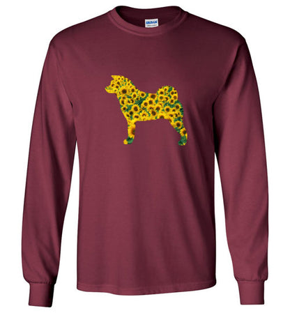 Sunflower Akita LongSleeve & Hoodie - WagALotBowWow