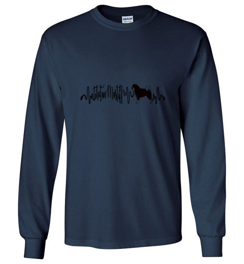 Tibetan Mastiff Heartbeat Unisex Long Sleeve T-Shirt