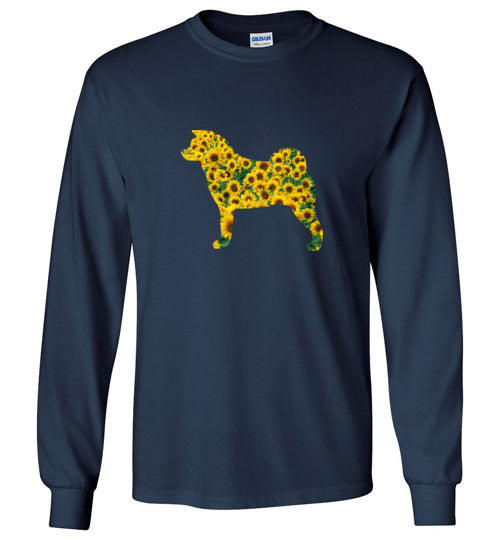 Sunflower Akita LongSleeve & Hoodie - WagALotBowWow