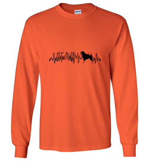 Tibetan Mastiff Heartbeat Unisex Long Sleeve T-Shirt