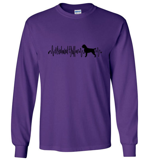 Wiredhair Griffon Heartbeat Long Sleeve Shirt Black Lettering - WagALotBowWow